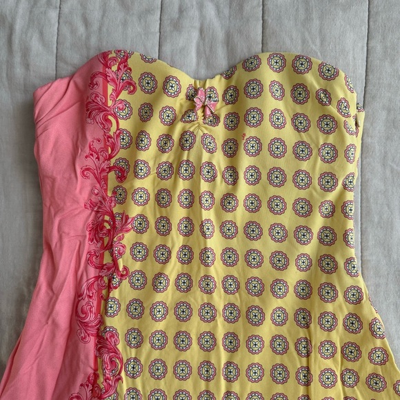 VDP beach collection Italian mini yellow pink dress xs - Picture 2 of 11